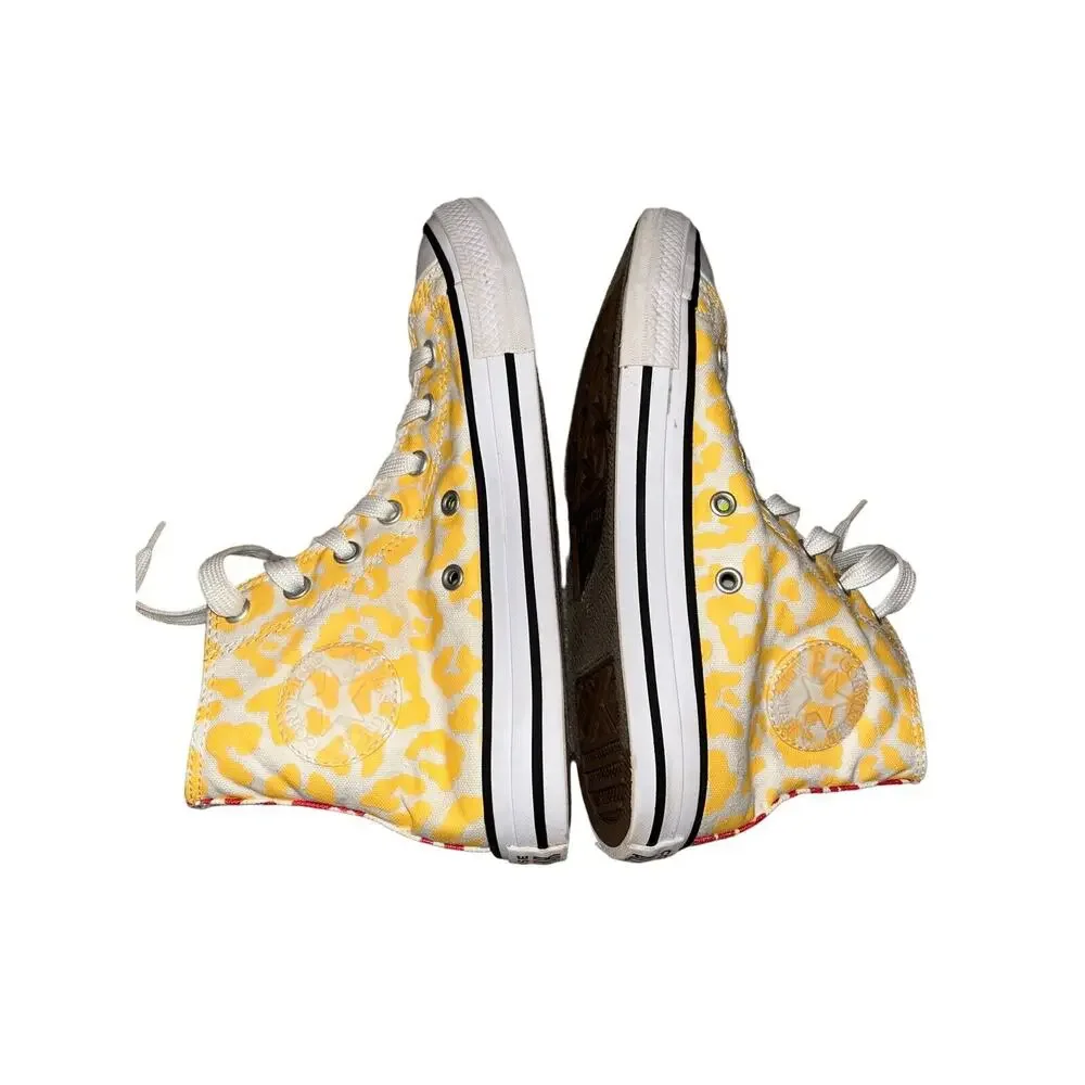 Converse CTAS HI Marquis Mills Junior Sz‎ 3 Leopard Print Sneaker Shoe EUC